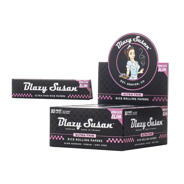 Blazy Susan King Size Slim Rice Rolling Papers - 2500ct Box