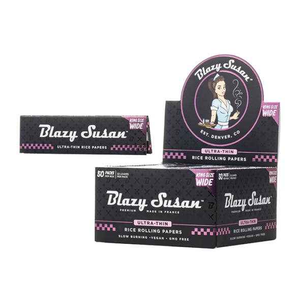 Blazy Susan King Size Wide Rice Rolling Papers - 1600ct Box